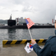 El submarino nuclear USS Michigan, armado con 154 misiles tomahawk, llegando a Busan, Corea del Sur, el 24 de abril de 2017 (Foto: Armada de los Estados Unidos).